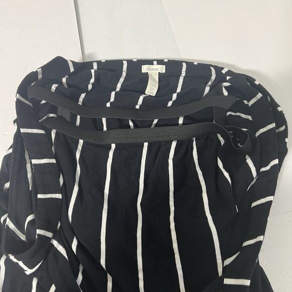 SOMA Super Soft Maxi Bra Dress Striped Size XL Black White Resort Wear Stretch - Picture 8 of 12